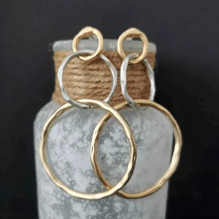 Boucles d'oreilles vintage en or et en argent