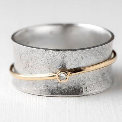 Bague Dorée Élégante™ – Argent & Brillance