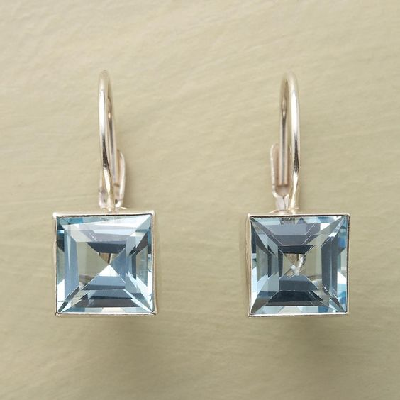 Boucles d'oreilles en verre bleu intemporelles Harvest