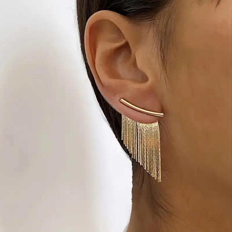 Boucles d'oreilles vintage avec pendentifs dorés