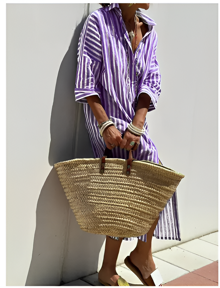 Héloïse™ | Chic Robe Chemise Rayée