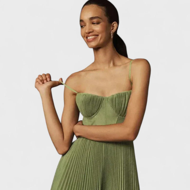 Isabella | Robe Midi Premium en Tulle Plissé