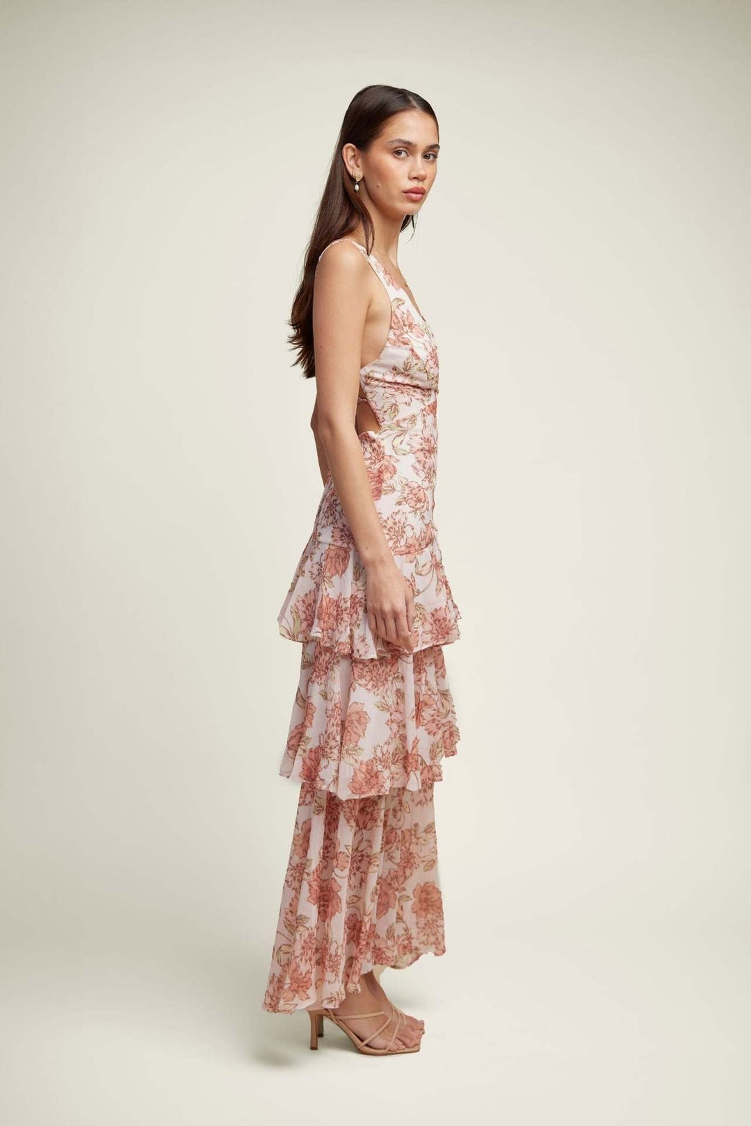 LISA | Robe Maxi à Volants Fleurie
