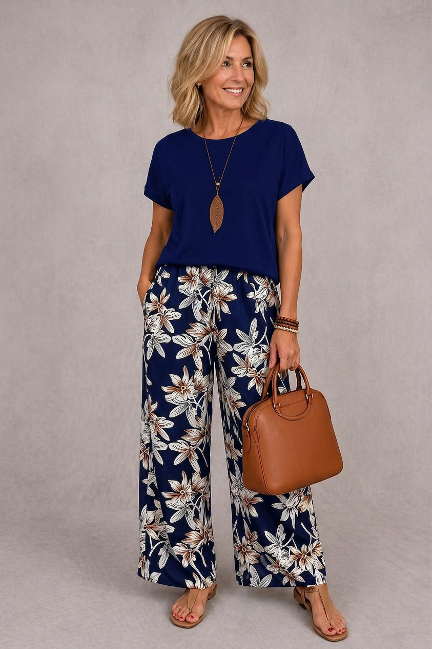Rosie | Élégante Ensemble Floral Deux Pièces