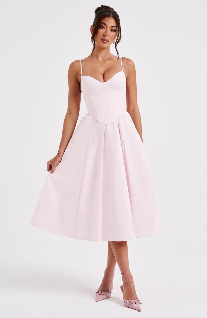 MAILEEN | Robe Midi Élégante en Style Corset