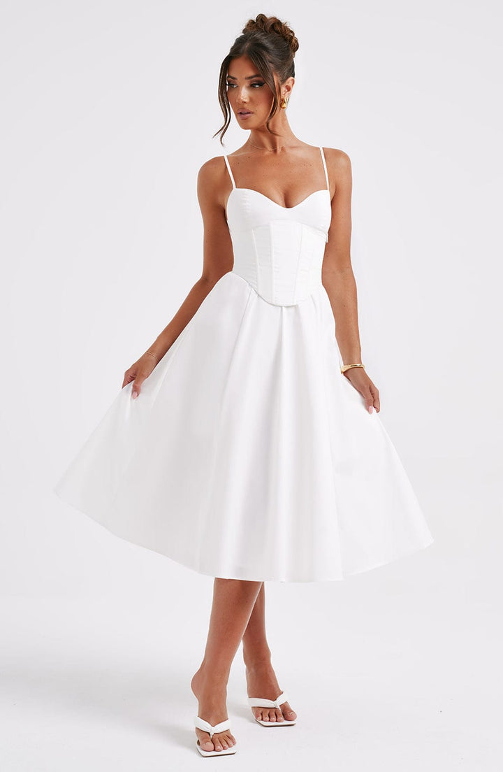 MAILEEN | Robe Midi Élégante en Style Corset