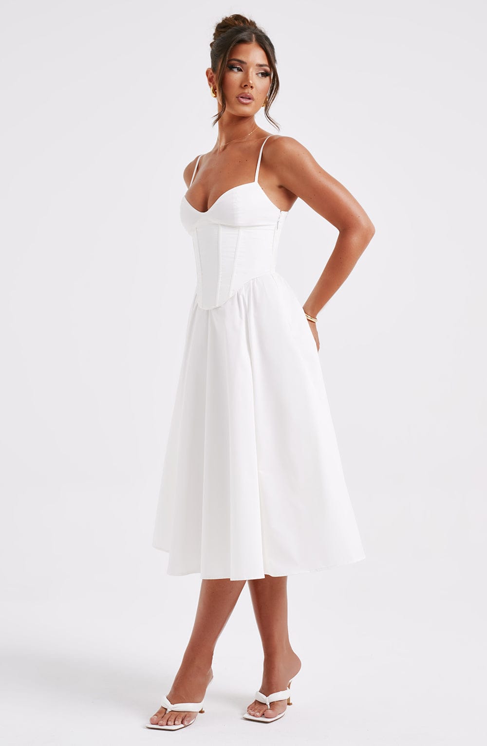 MAILEEN | Robe Midi Élégante en Style Corset