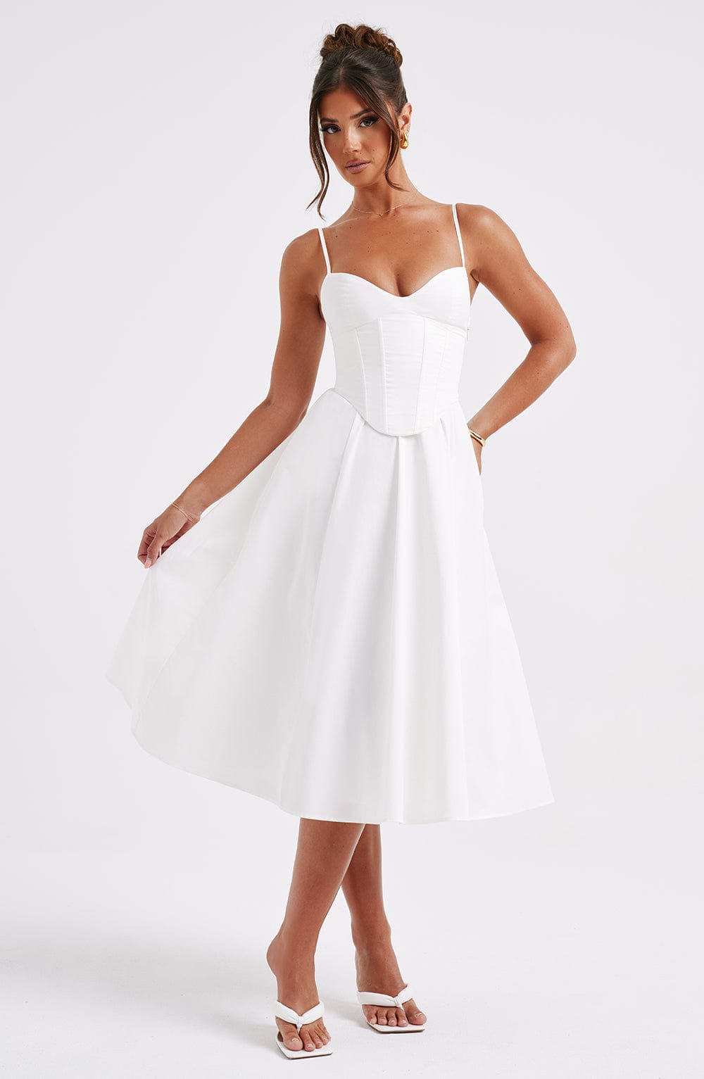 MAILEEN | Robe Midi Élégante en Style Corset