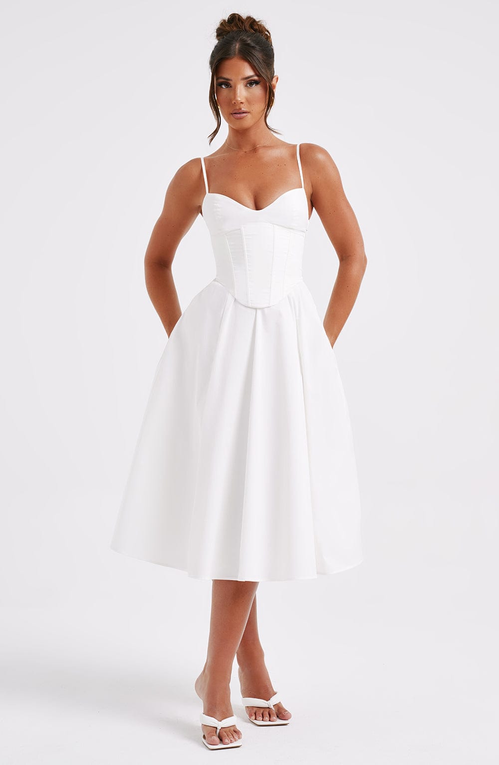 MAILEEN | Robe Midi Élégante en Style Corset