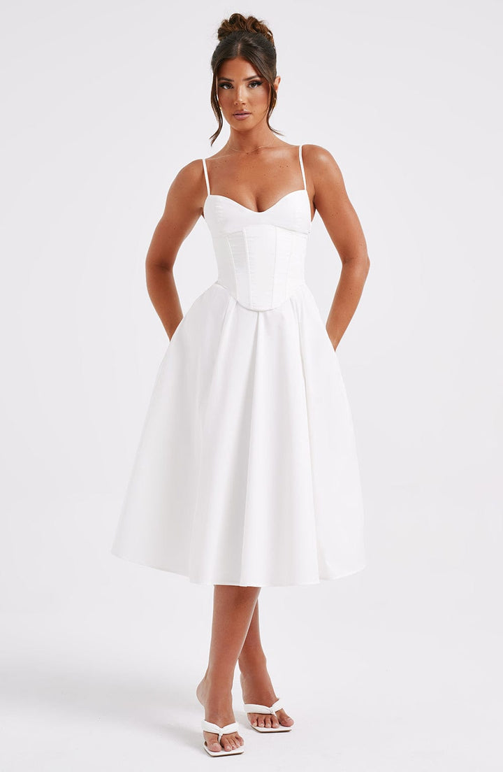 MAILEEN | Robe Midi Élégante en Style Corset