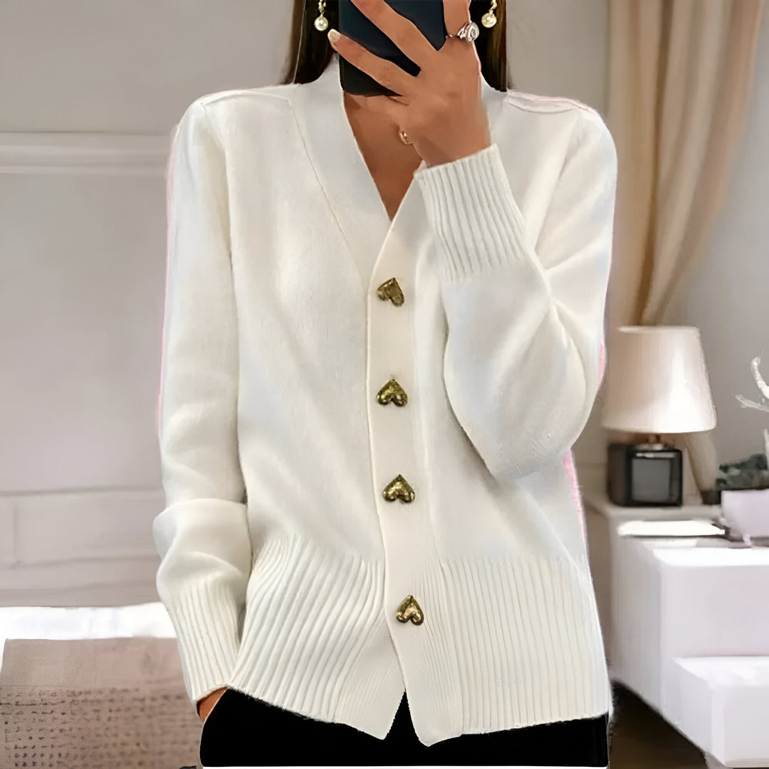 Cardigan Élégant Ciara™ avec Boutons en Cœur