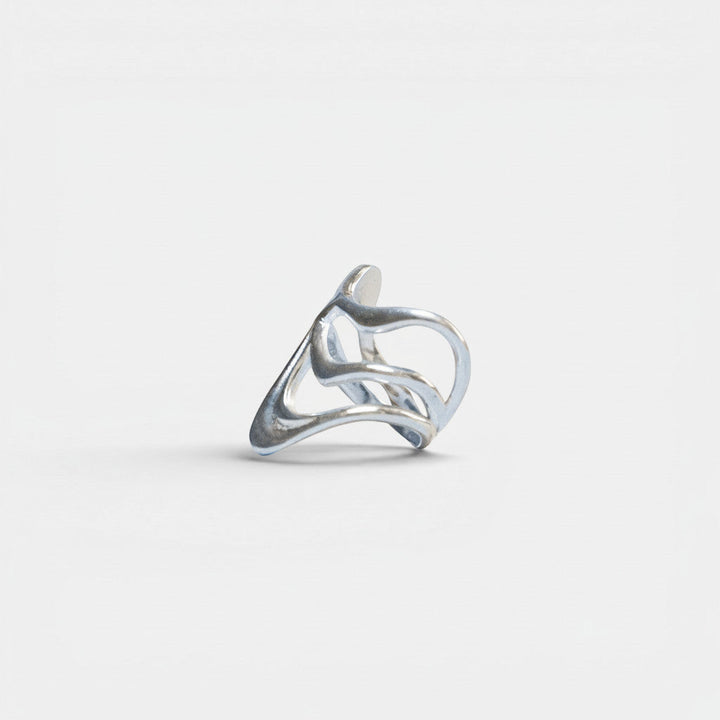 Bague asymétrique en argent sterling 925 – fait main & massif