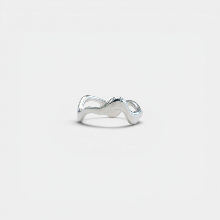 Bague asymétrique « Melting » en argent sterling 925