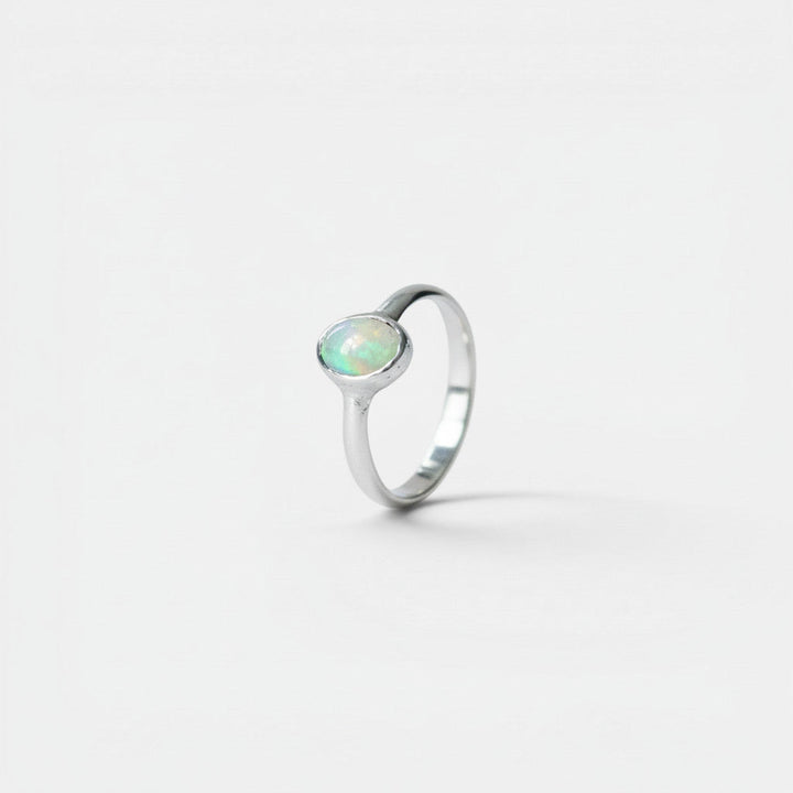Bague en Argent Sterling 925 avec Opale Éthiopienne Naturelle