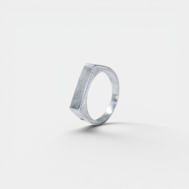 Bague Sceau Riegel Bar en Argent Sterling 925 fait main