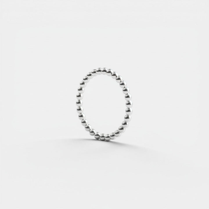 Bague à billes en argent sterling 925 - Bague empilable en billes faites à la main