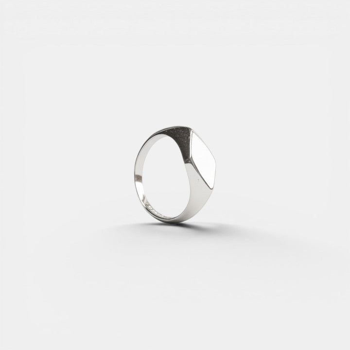 Petite bague de sceau en argent sterling 925 carrée faite à la main