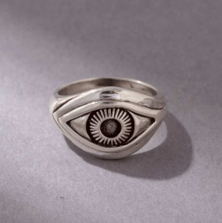 Talisman Boze Blik Protection Yeux Bague en Argent Sterling 925