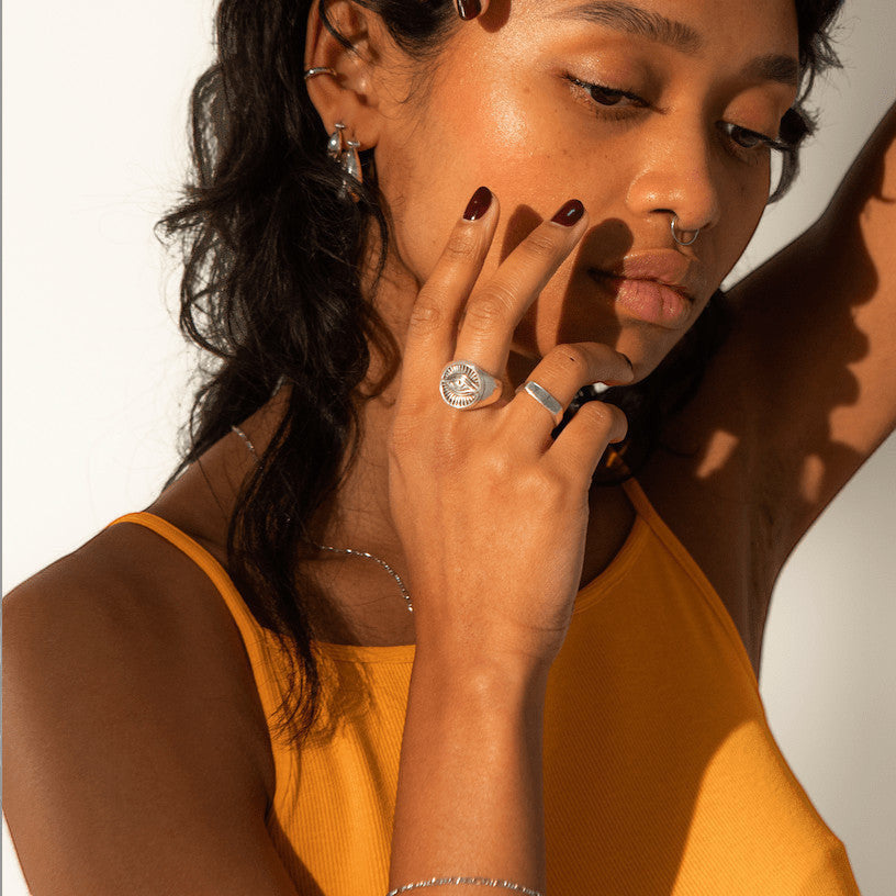 Bague Sceau Horus 925 Argent Sterling fait main