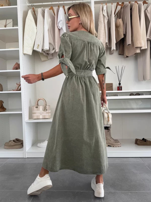 Amélie™ | Robe en denim scintillant en coton