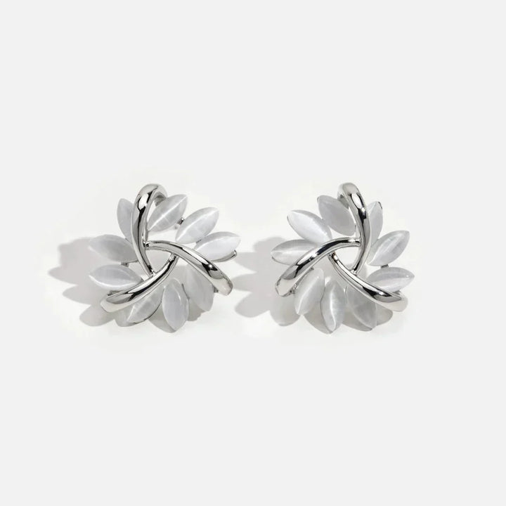 Boucles d'Oreilles en Or avec Fleurs d'Opale