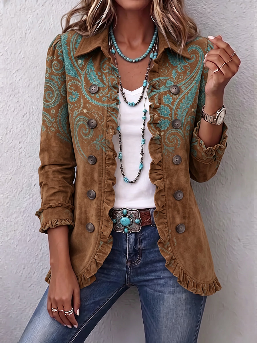 Grace | Veste à volants en motif paisley