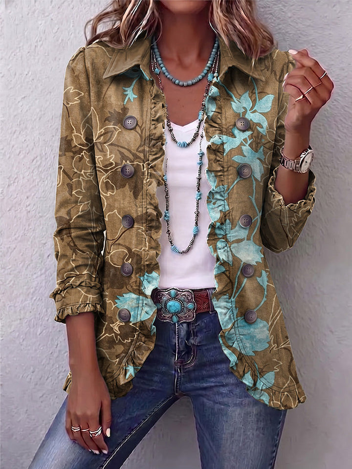 Lilia | Veste Vintage Boho Dégradé à Volants