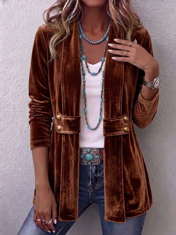 Avery | Veste Vintage avec Accent sur les Boutons à Manches Longues et Ouverture Frontal