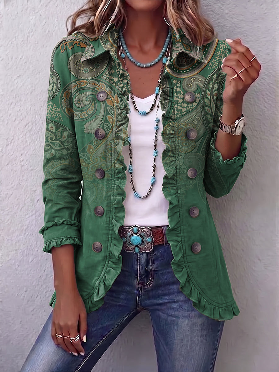 Aria | Veste Ruffle Imprimé Paisley Bohème