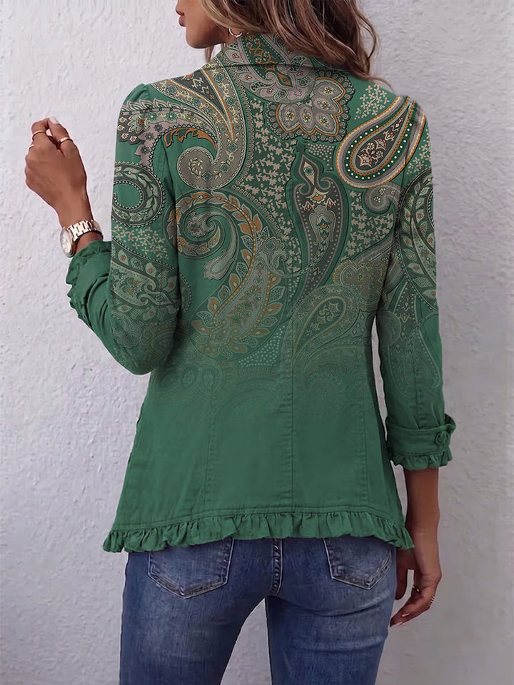 Aria | Veste Ruffle Imprimé Paisley Bohème