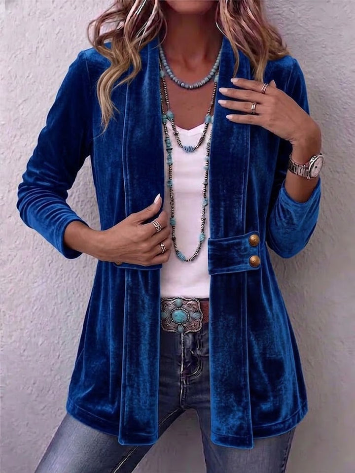 Avery | Veste Vintage avec Accent sur les Boutons à Manches Longues et Ouverture Frontal