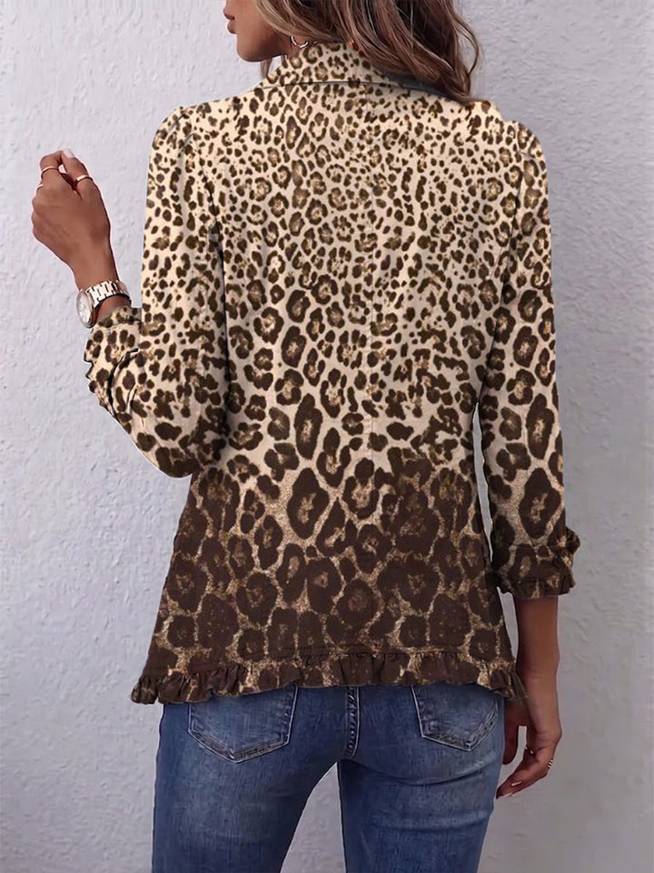 Abigail | Veste à volants léopard
