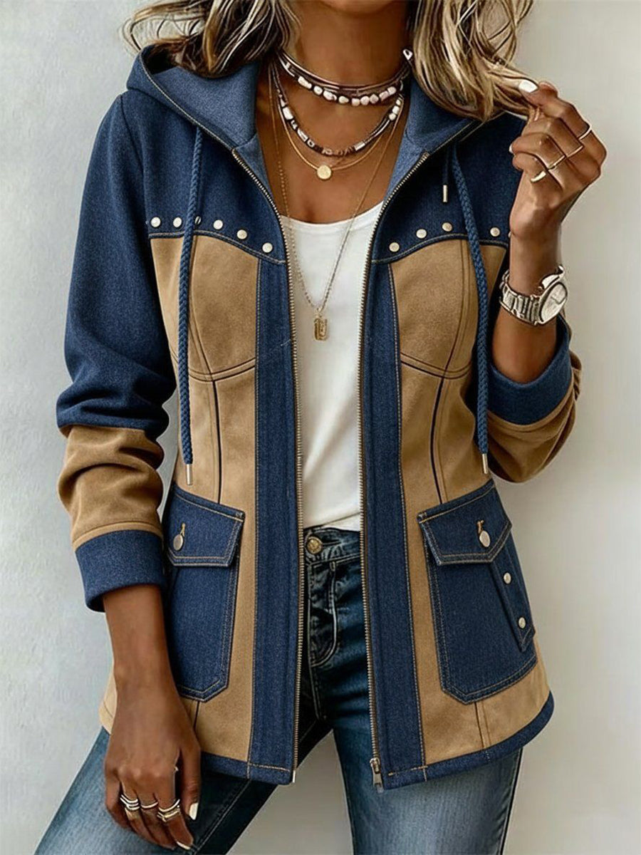 Ava | Veste à Capuche Style Patchwork