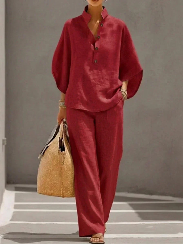 Sophie | Ensemble premium respirant avec manches chauve-souris et pantalon large
