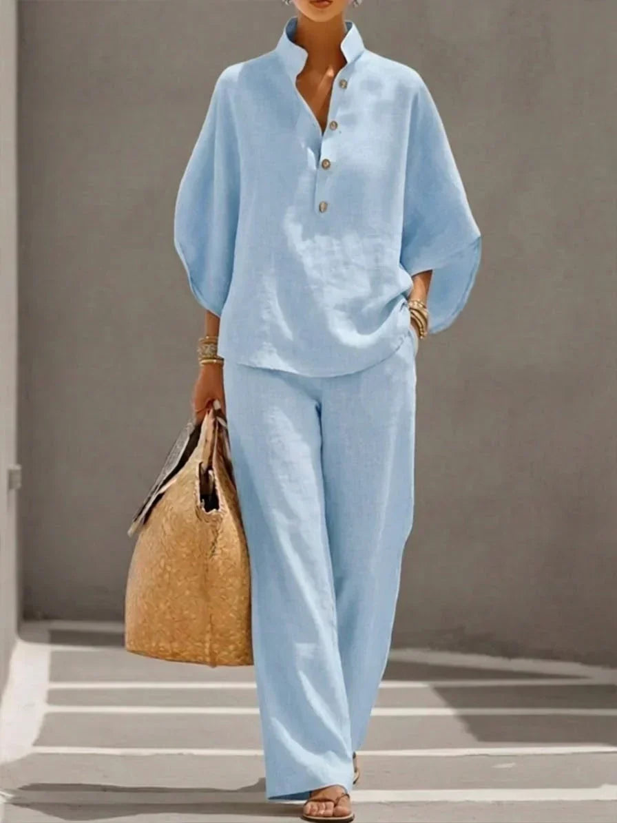 Sophie | Ensemble premium respirant avec manches chauve-souris et pantalon large
