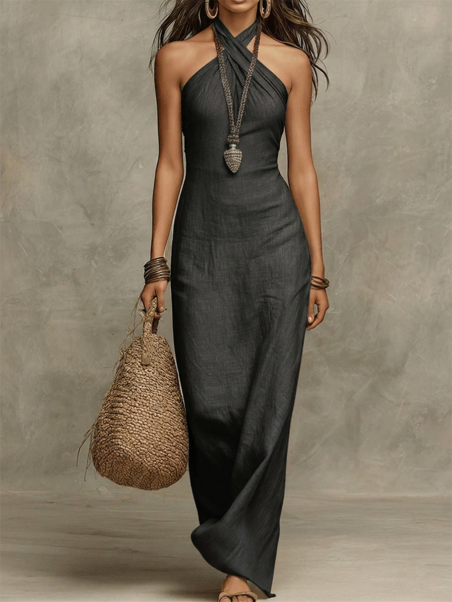 Avelina™ | Robe longue et ample avec col montant