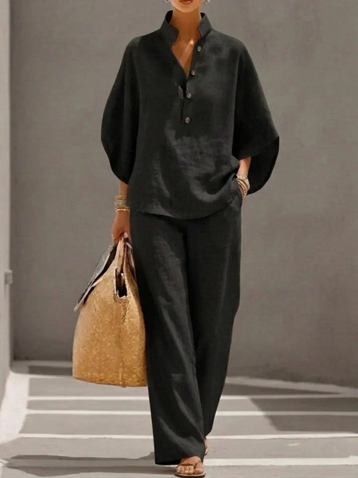 Sophie | Ensemble premium respirant avec manches chauve-souris et pantalon large