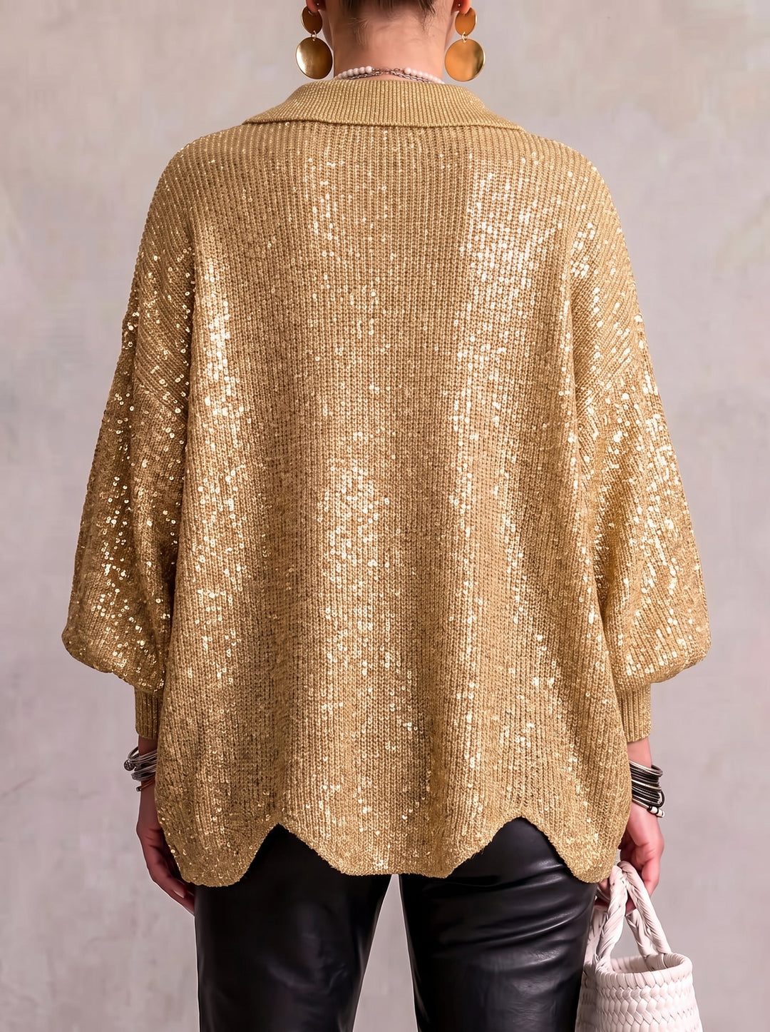 Ortensia | Cardigan Oversize avec Boutons Dorés