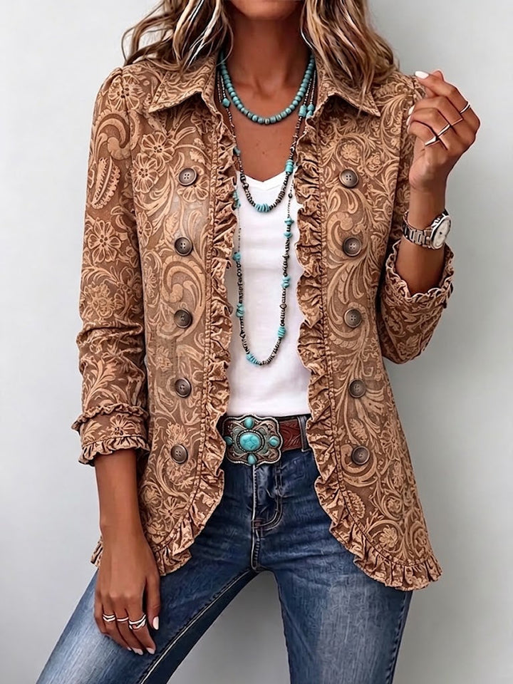 Madison | Veste Ruffle Imprimé Bohémien Vintage