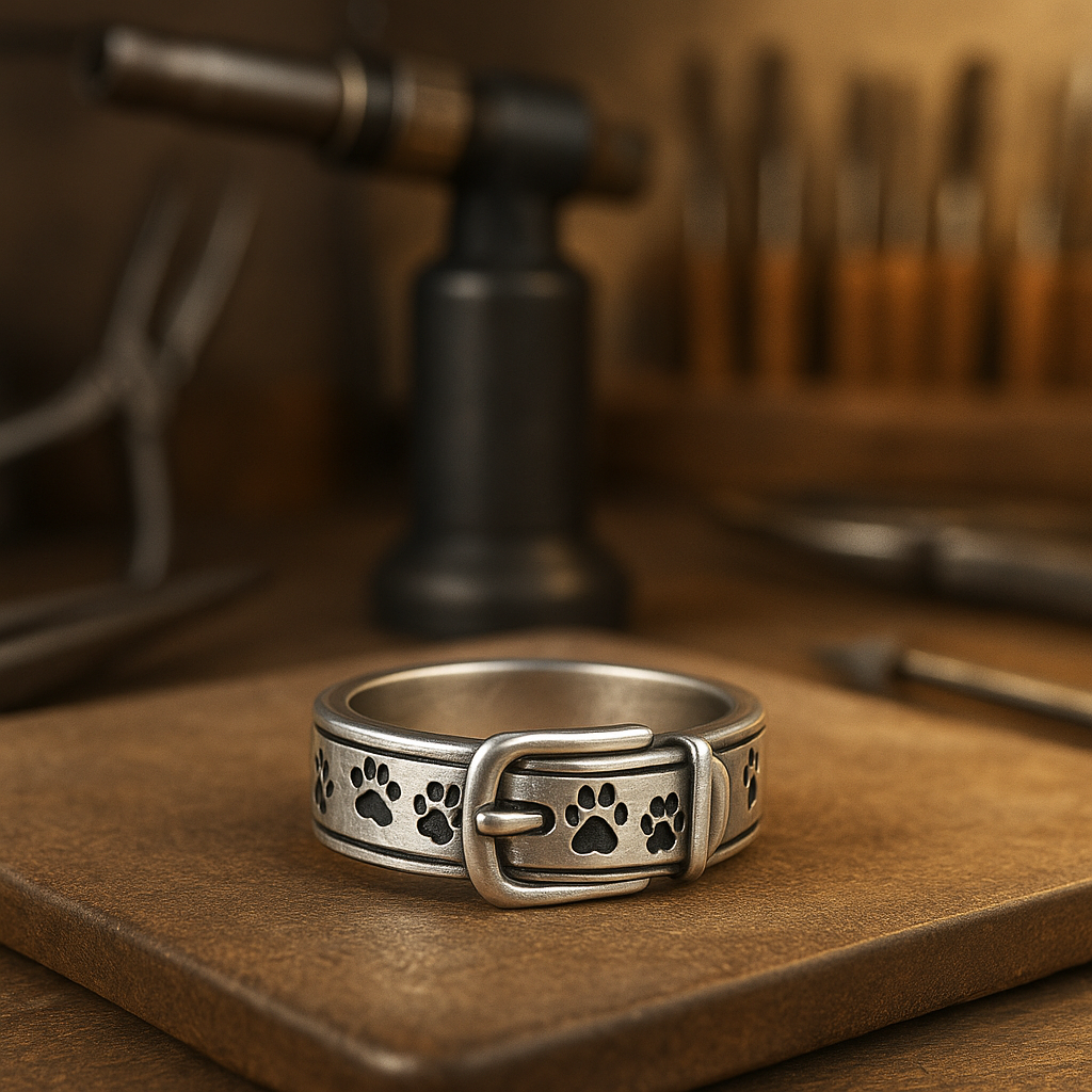 Bague Collier Inspirée des Chiens, Mignonne et Élégante