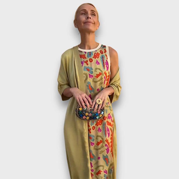 Elveria - Maxi Robe avec Cardigan