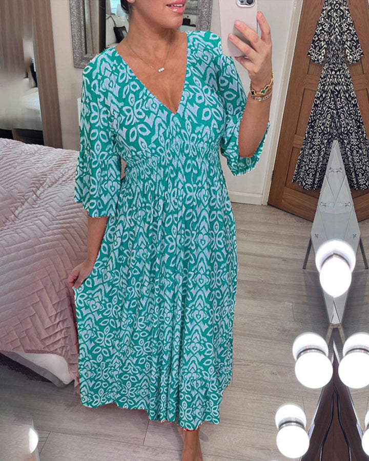 Élina™ | Robe Maxi Chic avec Motif Élégant