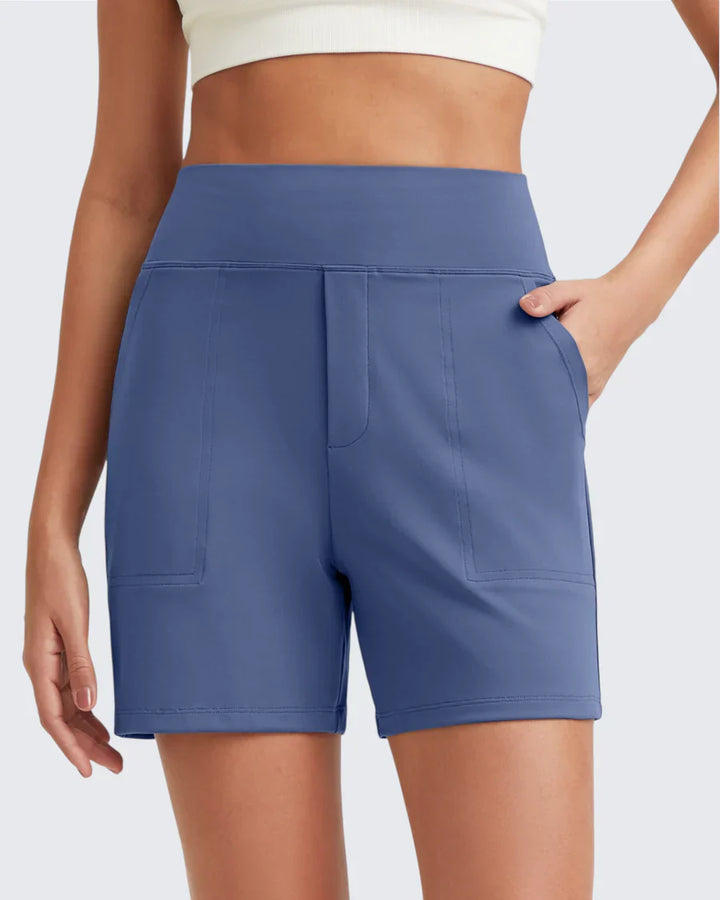 Zeni - Shorts de Sport Taille Haute avec Poches Profondes