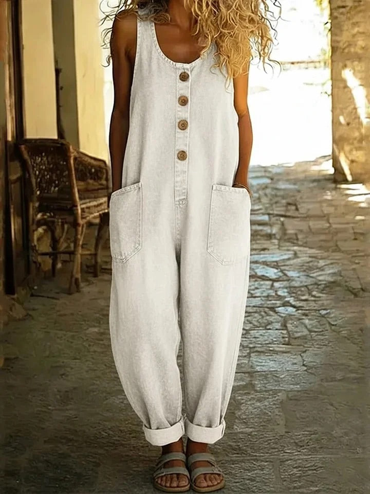Valentina - Salopette en denim vintage en coton lavé