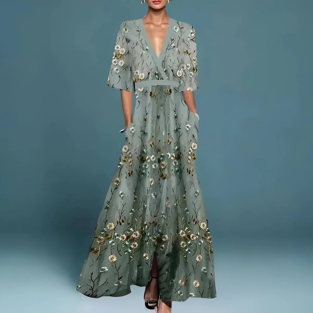 Valeria™ | Robe maxi florale au style sophistiqué