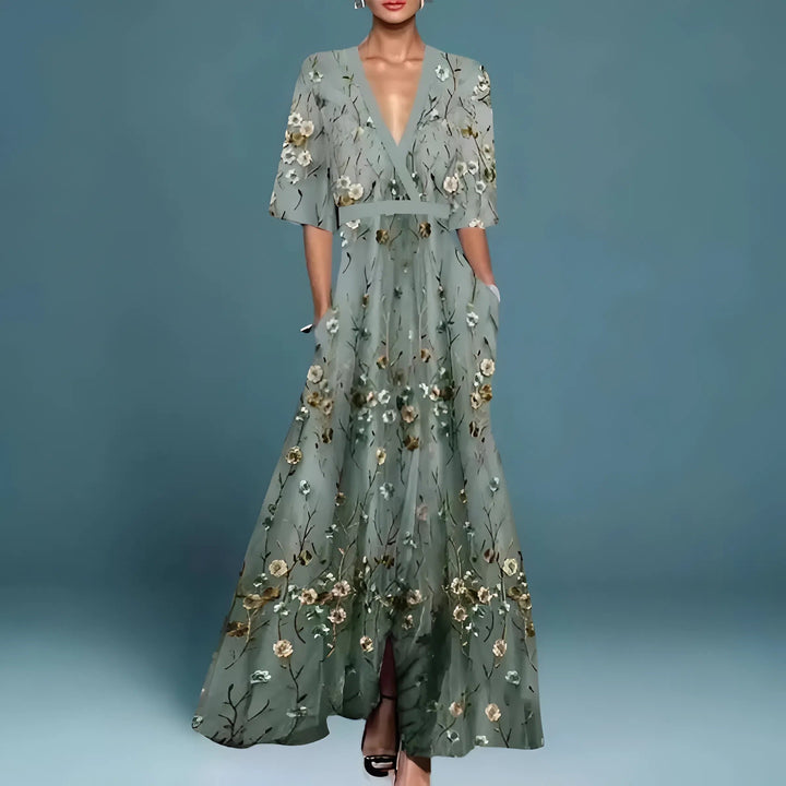 Valeria™ | Robe maxi florale au style sophistiqué