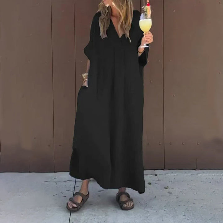 Luna™ | Robe en Coton Mélangé à Décolleté en V