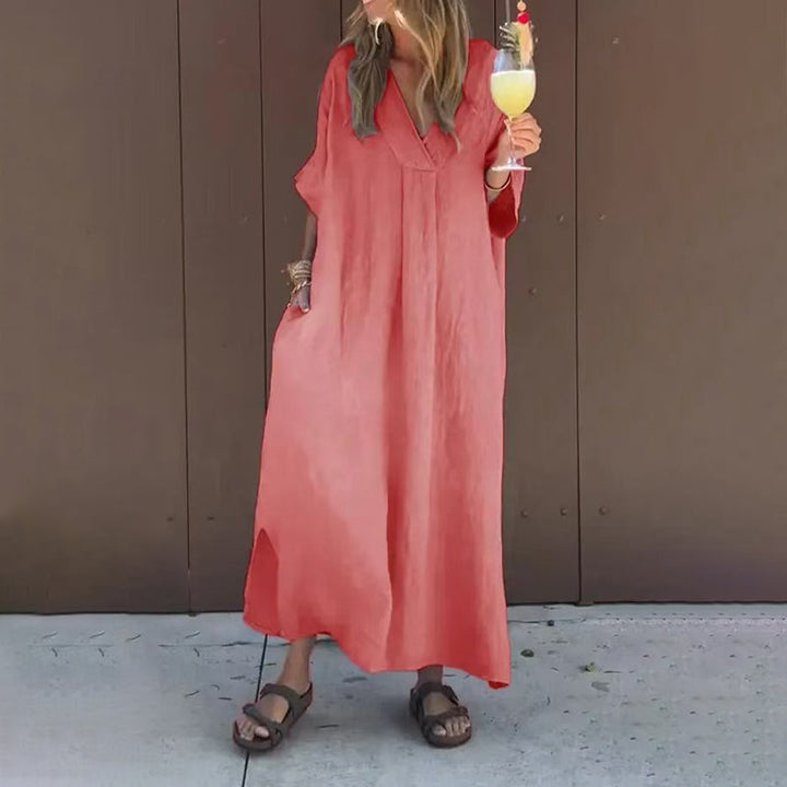 Luna™ | Robe en Coton Mélangé à Décolleté en V