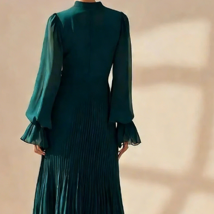 Robe midi plissée élégante avec volants