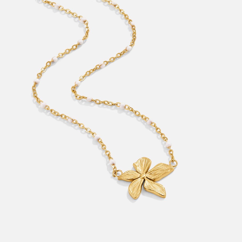 Collier Élégant avec Fleur Dorée